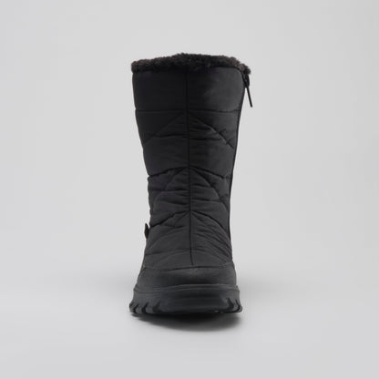Black : Snowdon Zip Wide Women's Winter Boots - Front View