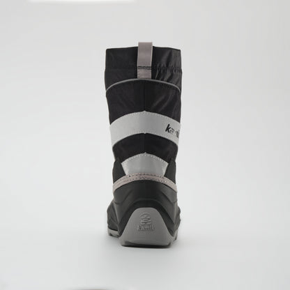 Black : Snowfall P 3 Kids Winter Boots - Back View
