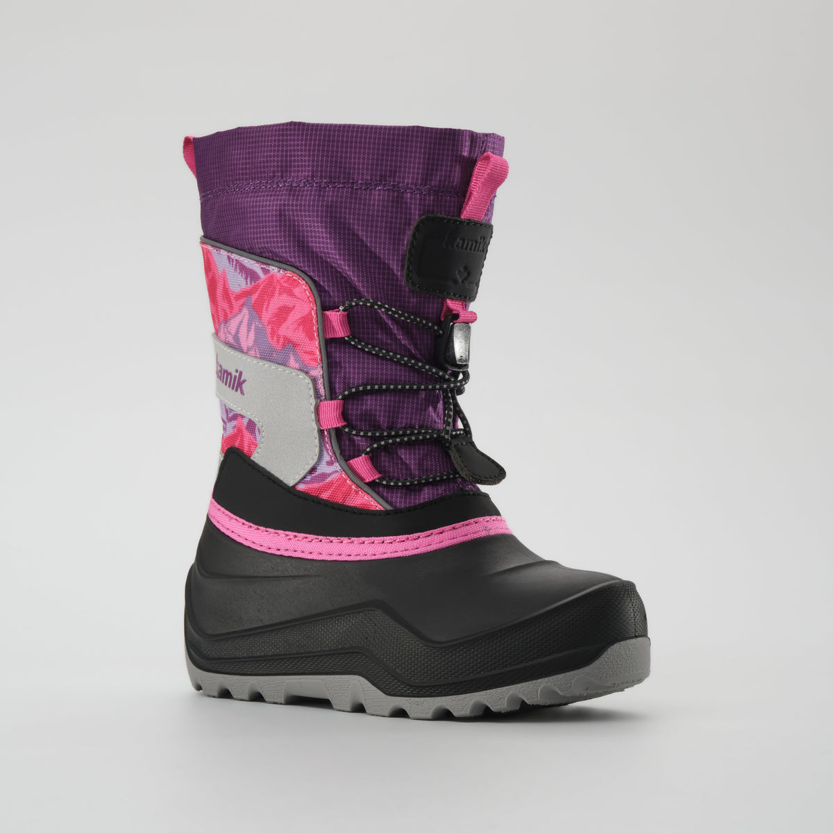 Purple-Pink : Snowfall P 3 Kids Winter Boots - Main View