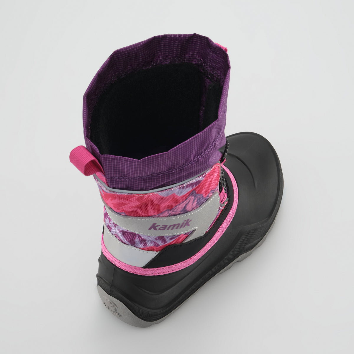 Purple-Pink : Snowfall P 3 Kids Winter Boots - Close-up Top View