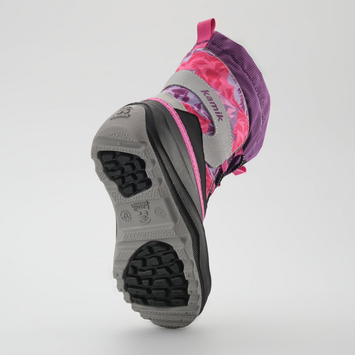 Purple-Pink : Snowfall P 3 Kids Winter Boots - Outsole View