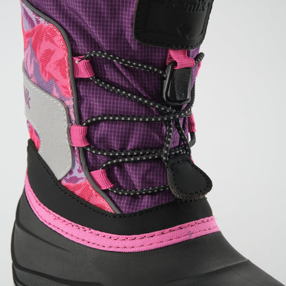 Purple-Pink : Snowfall P 3 Kids Winter Boots - Laces View