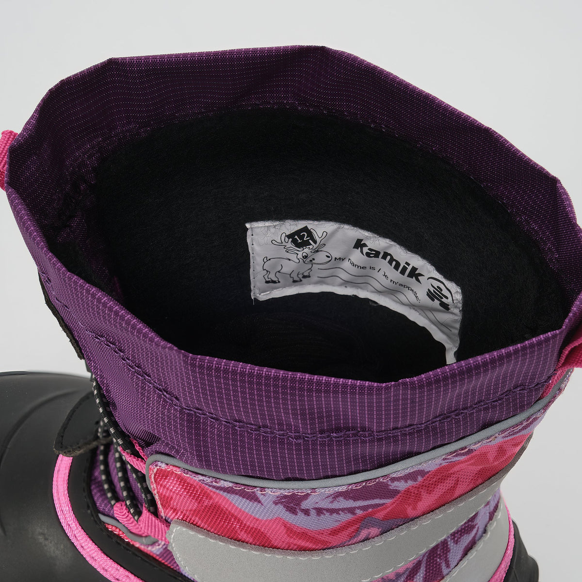 Purple-Pink : Snowfall P 3 Kids Winter Boots - Inside View