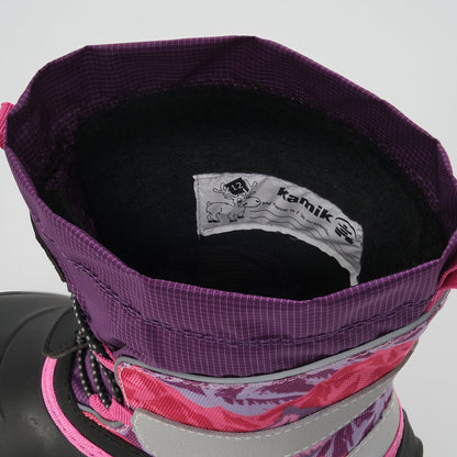 Purple-Pink : Snowfall P 3 Kids Winter Boots - Inside View
