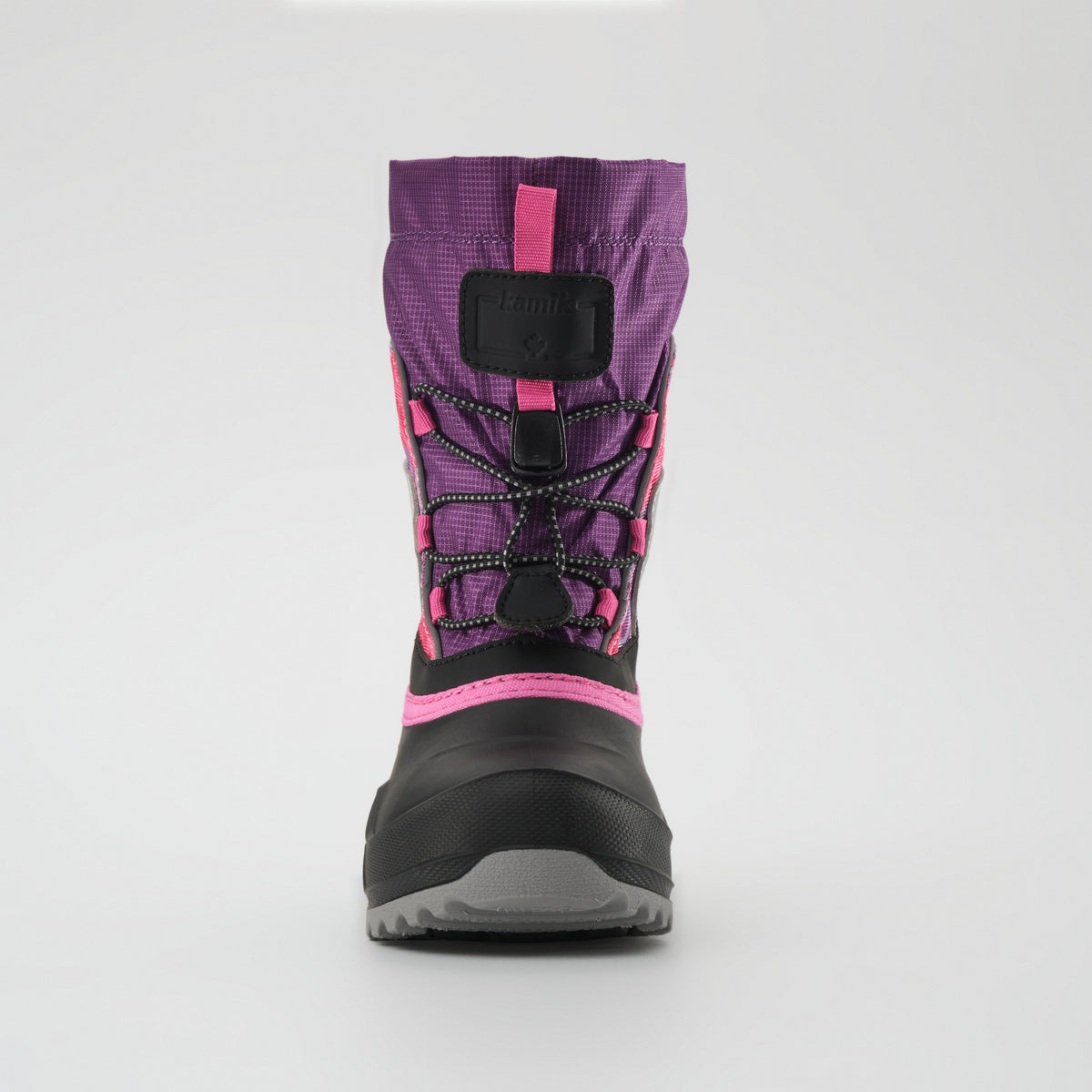 Purple-Pink : Snowfall P 3 Kids Winter Boots - Front View