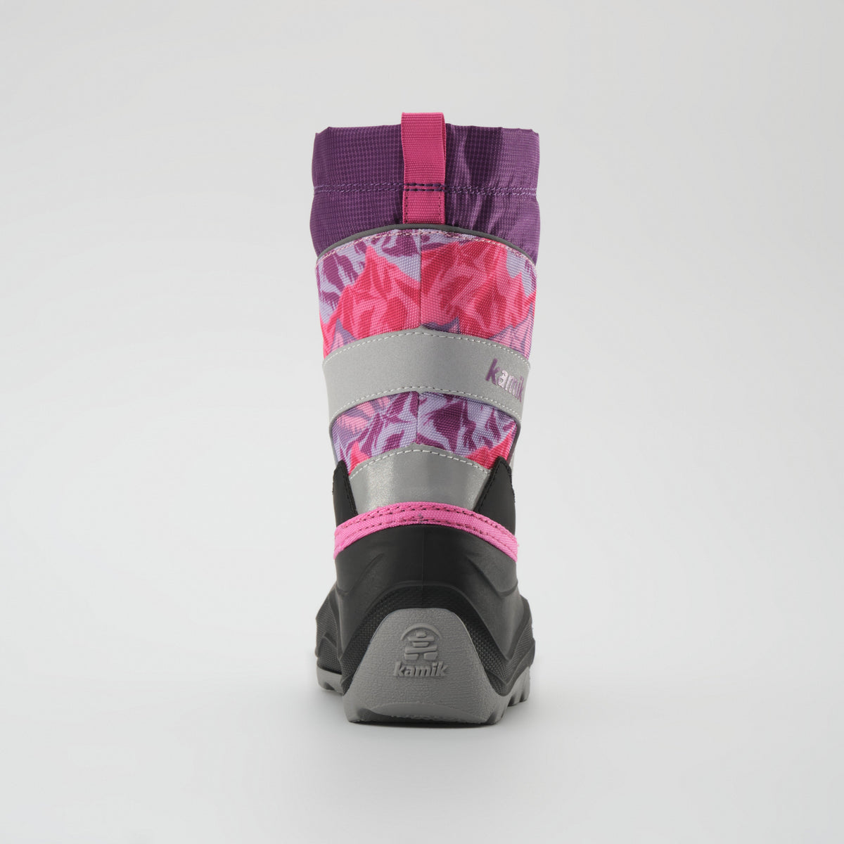 Purple-Pink : Snowfall P 3 Kids Winter Boots - Back View