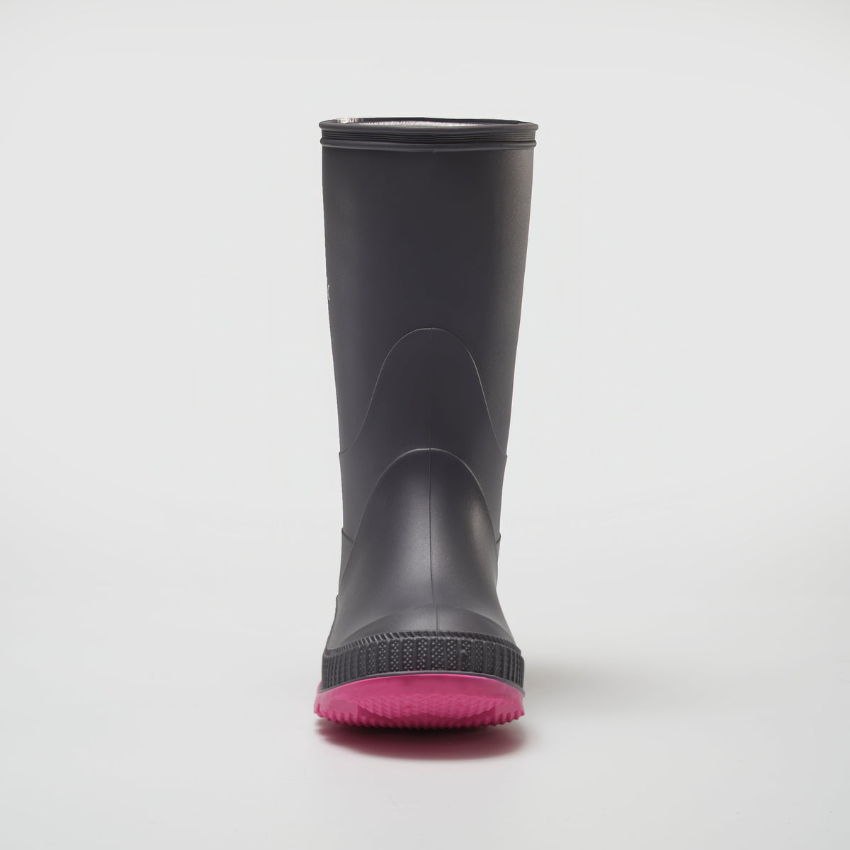 Charcoal-Magenta : Stomp Kids' Rain Boots - Front View