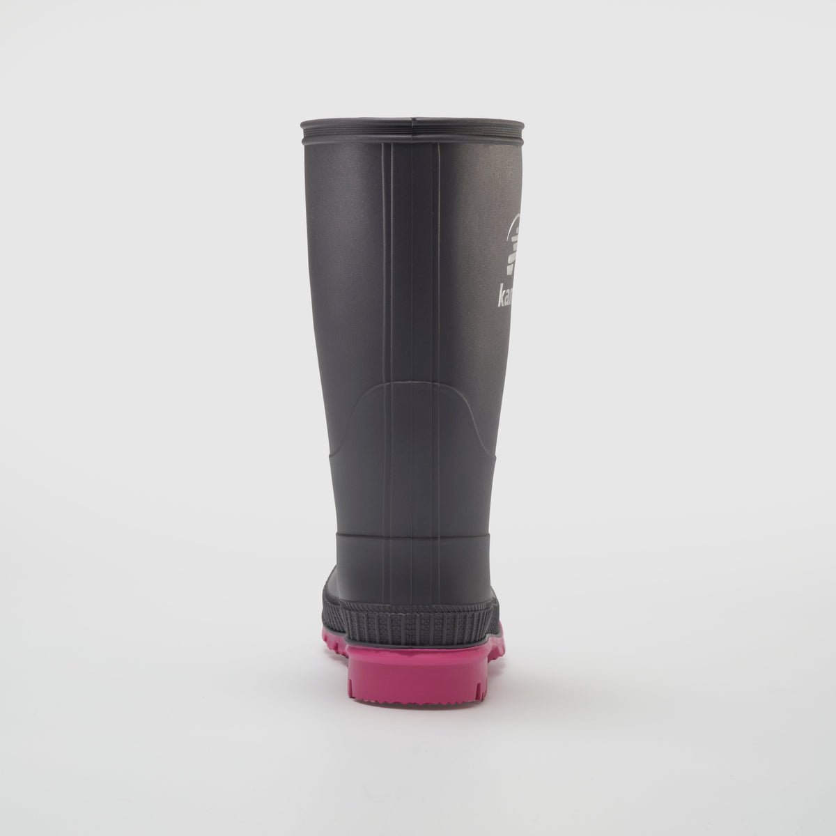 Charcoal-Magenta : Stomp Kids' Rain Boots - Back View