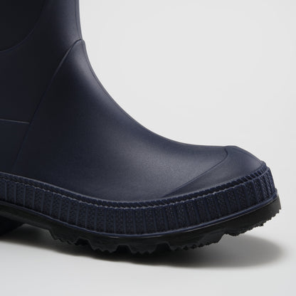 Navy-Black : Stomp Kids' Rain Boots - Side View Close-up