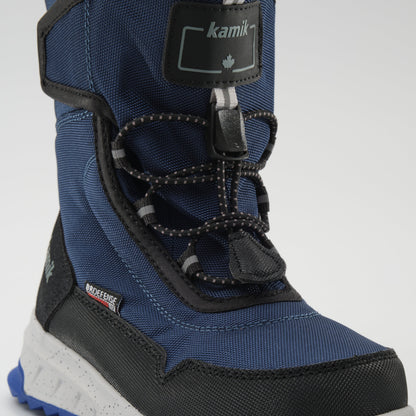 Navy : Stormex EZ Kids Winter Boots - Laces View