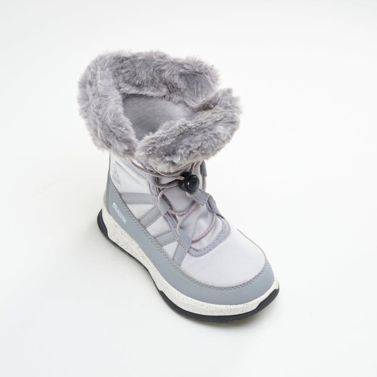 Light Gray : Stormy F Kids Winter Boots - Three-Quarter Top View