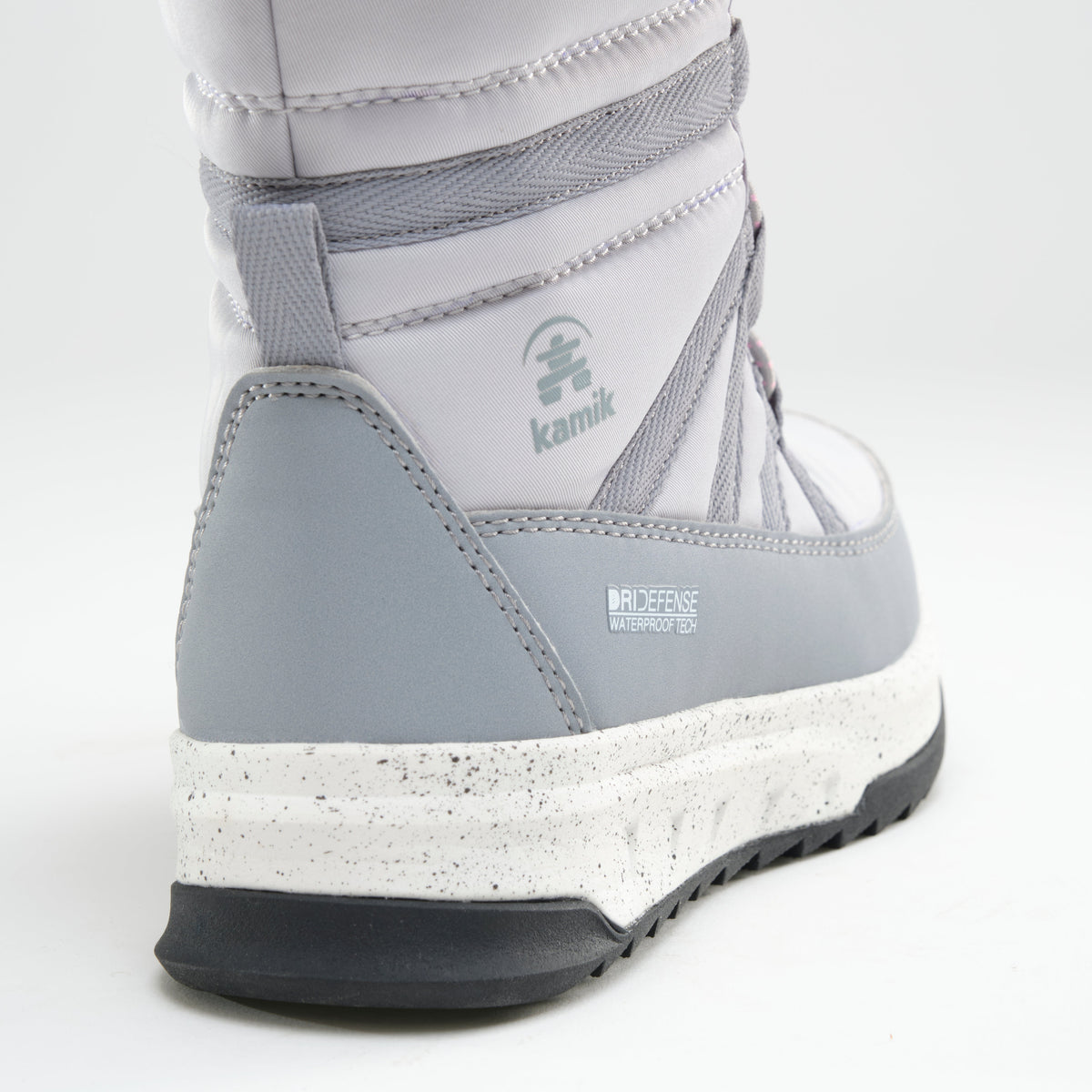 Light Gray : Stormy F Kids Winter Boots - Close-up Back View