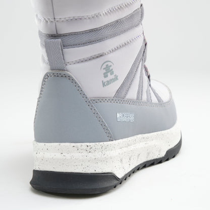 Light Gray : Stormy F Kids Winter Boots - Close-up Back View