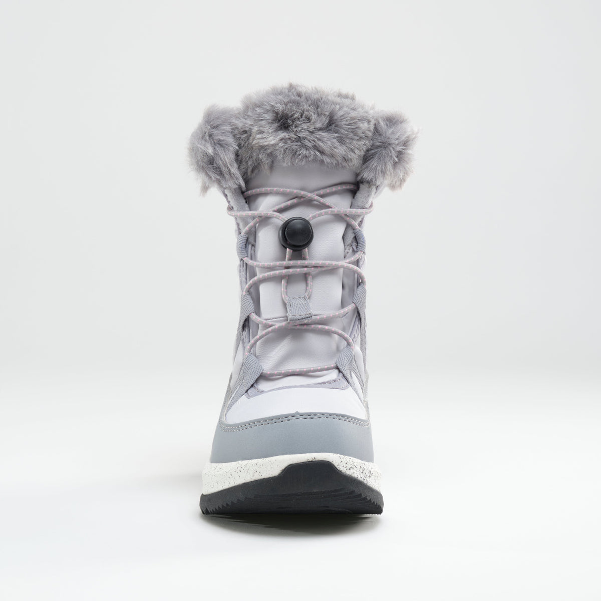 Light Gray : Stormy F Kids Winter Boots - Front View