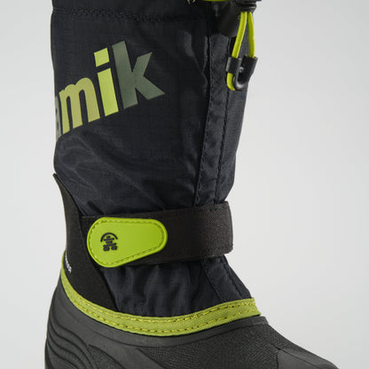 Black-Green : Waterbug 5 Kids Winter Boots - Velcro View