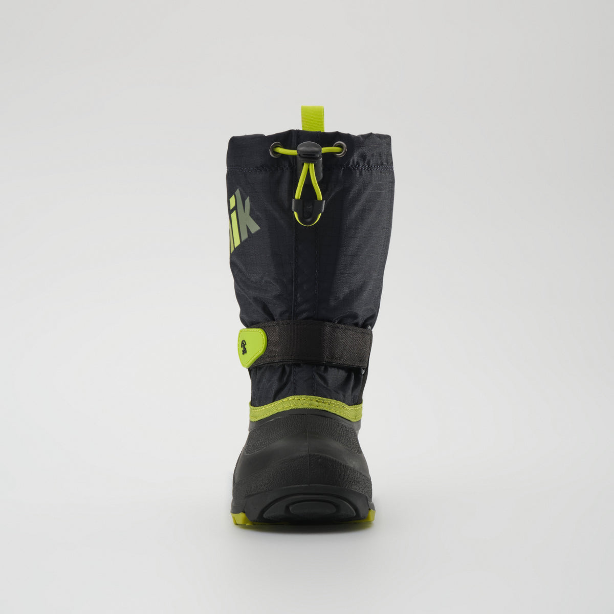 Black-Green : Waterbug 5 Kids Winter Boots - Front View