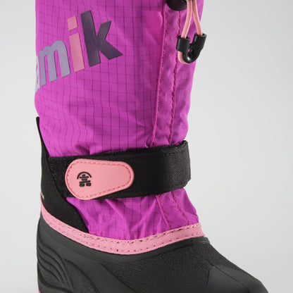Pink-Fog : Waterbug 5 Kids Winter Boots - Velcro View