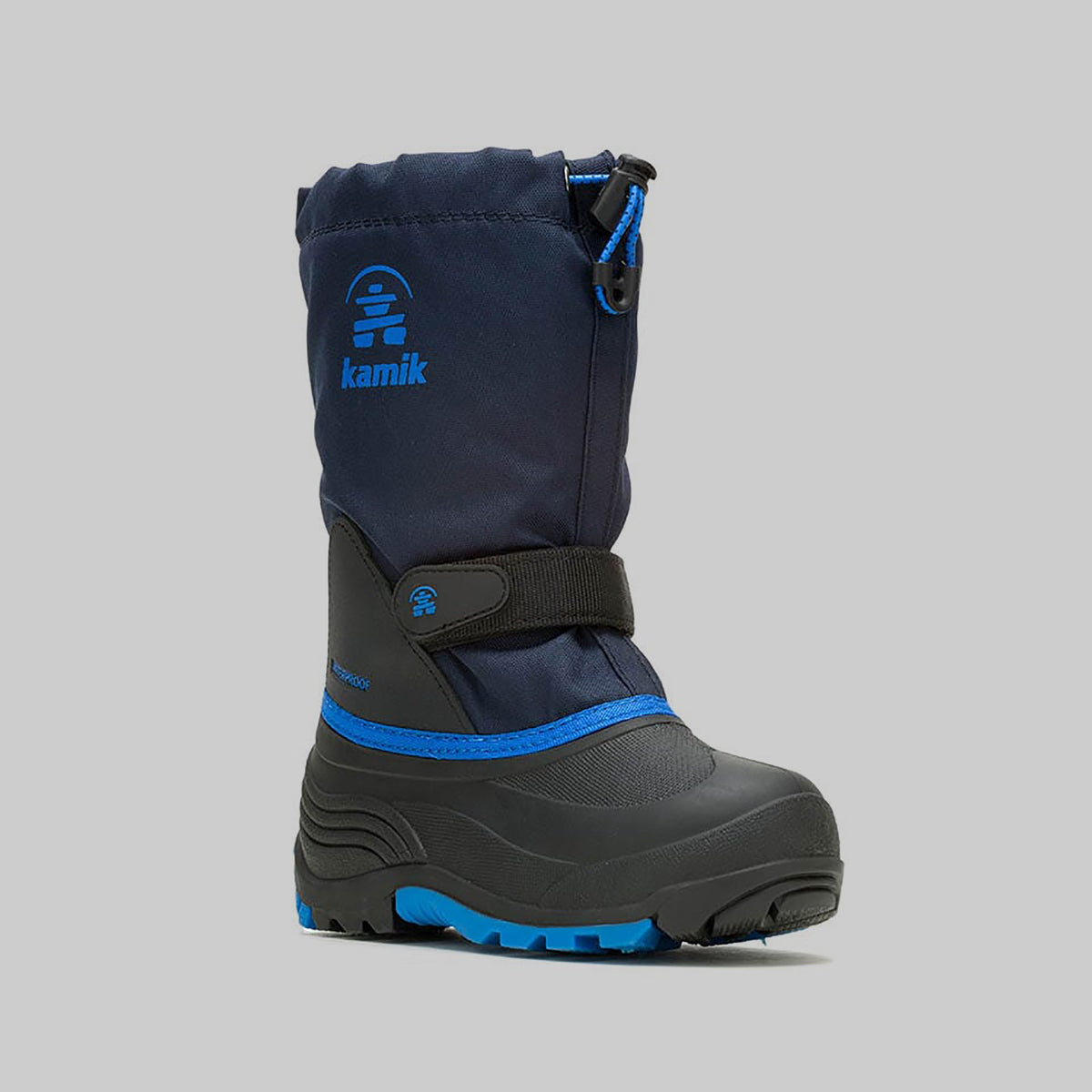Navy Blue : Waterbug 5 Kids Winter Boots - Three-Quarter View